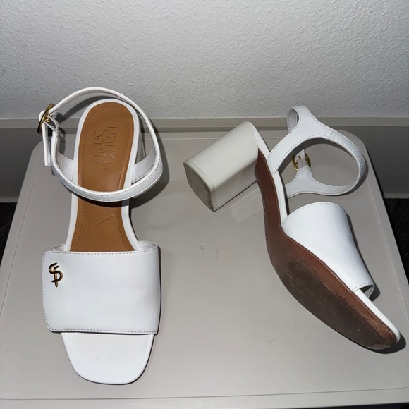 White Low Heel Sandals by Franco Sarto - Picture 4 of 6